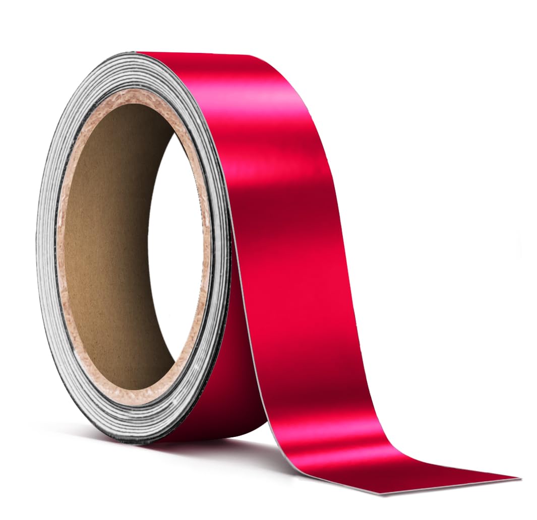 VViViD Satin Pink Magenta Metallic Chrome Pinstripe Vinyl Tape Roll (1 x 25ft)