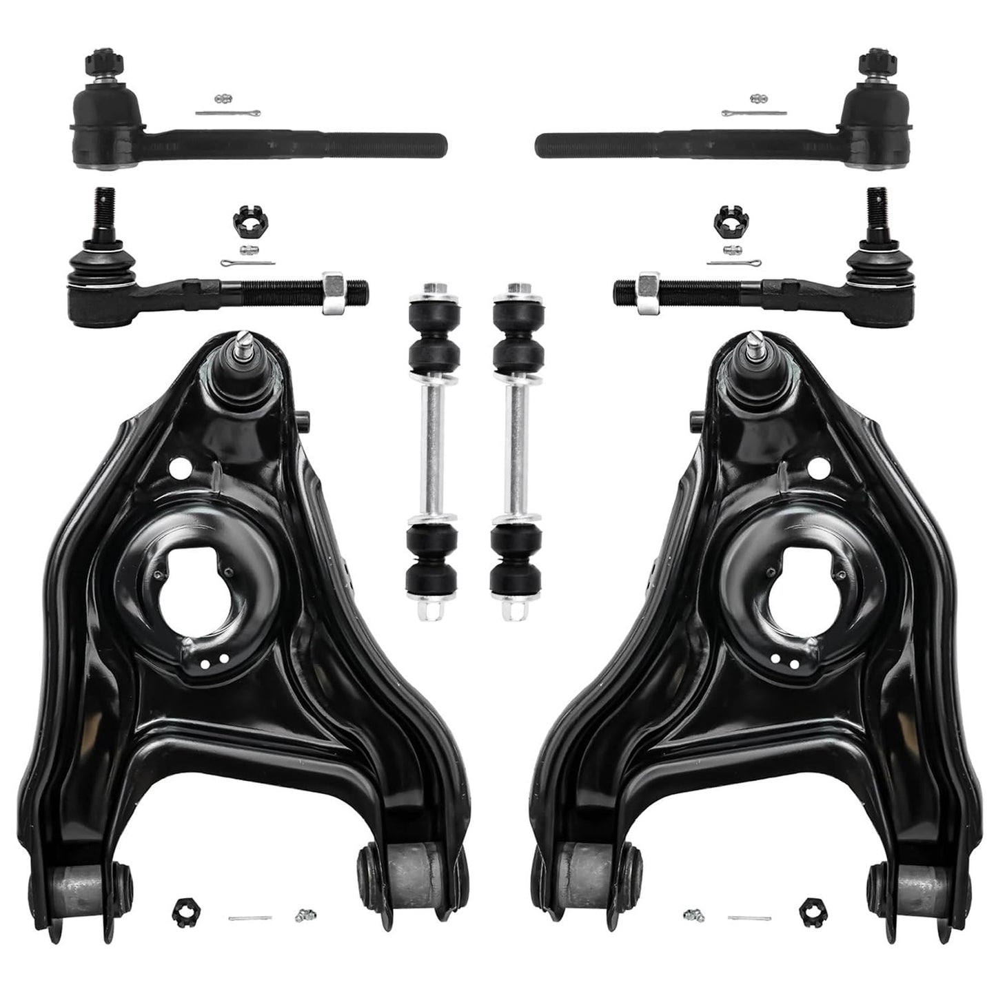 Detroit Axle - New 8-Piece Front Suspension Kit fits 2WD ONLY - (2) Front Lower Suspension Control Arms & Ball Joints, (2) Front