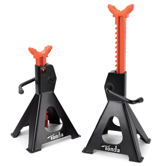 TONDA Jack Stands 3 Ton, Extra Tall Heavy Duty Car Jack Stand, 13.39-21.06 inch Adjustable Height for SUV, MPV and UTV/ATV, Blac
