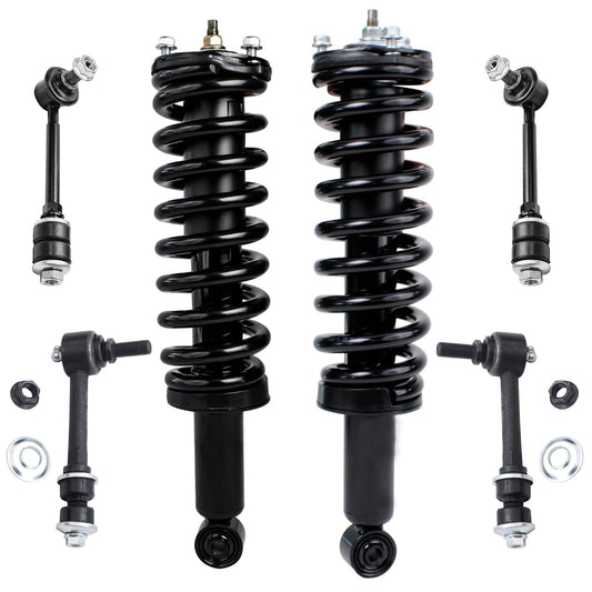 Detroit Axle - 4WD V6 Front Struts Kit for 1996-2002 Toyota 4Runner 2 Front Ready Struts w/Coil Spring 4 Front & Rear Sway Bar E