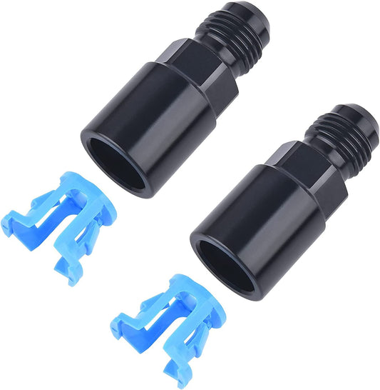 EVIL ENERGY 6AN Male to 3/8 & 5/16 SAE Quick-Disconnect Female Push-On EFI Fuel Rail Fitting 2PCS