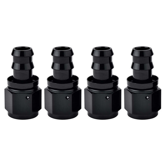 EVIL ENERGY 10AN Straight Push Lock Hose Fitting End Black 4PCS