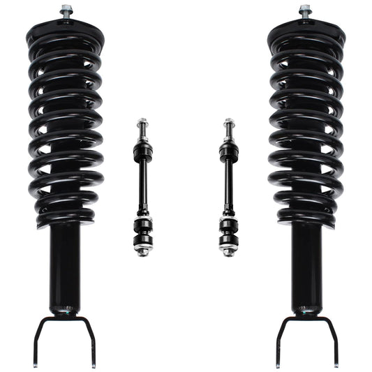 Detroit Axle - 2WD 4pc Front Struts Sway Bars for 05-09 Mitsubishi Raider Dodge Dakota, Struts w/Coil Spring Stabilizer Sway Bar