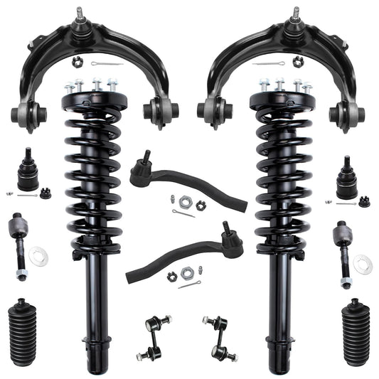 Detroit Axle - 2.4L Front End Suspension Kit for 03-07 Honda Accord, Upper Control Arms Tie Rods Sway Bars Struts Lower Ball Joi