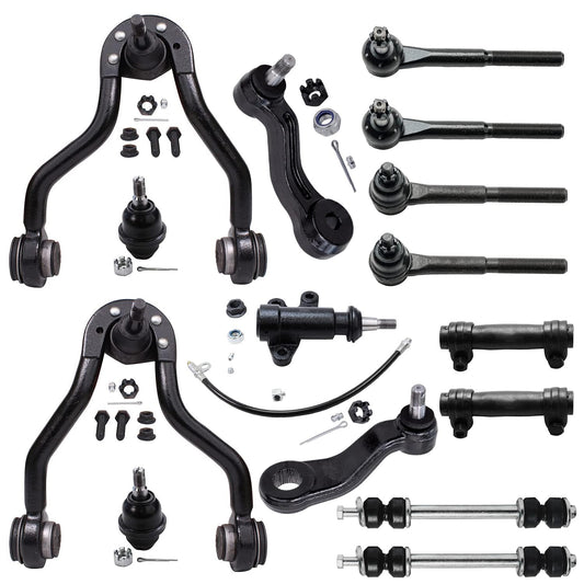 Detroit Axle - 15pc Front End Suspension Kit for 4WD GMC Chevy Tahoe Yukon K1500 K2500 Cadillac Escalade Upper Control Arms Sway