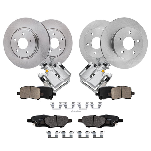 Detroit Axle - Brake Kit for 04-12 Chevrole Malibu, 06-10 Pontiac G6, 07-09 Saturn Aura, Disc Brake Rotors Ceramic Brakes Pads R