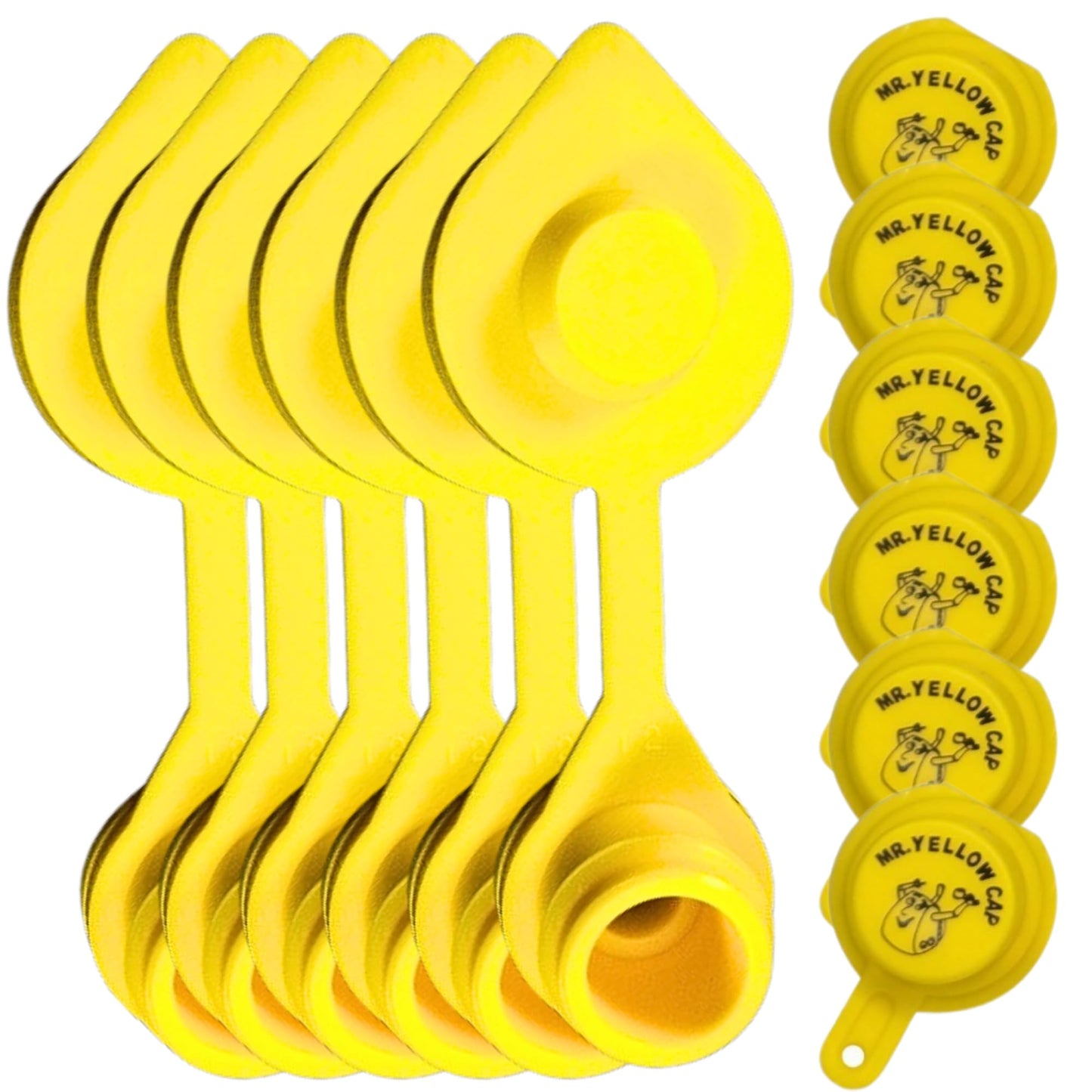 6pcs Yellow Gas Can Vent Caps & 6pcs Gas Can Caps - Can Vents For Plastic Cans & Metal Fuel Jugs, 5 Gallon Can Air Vent Kit
