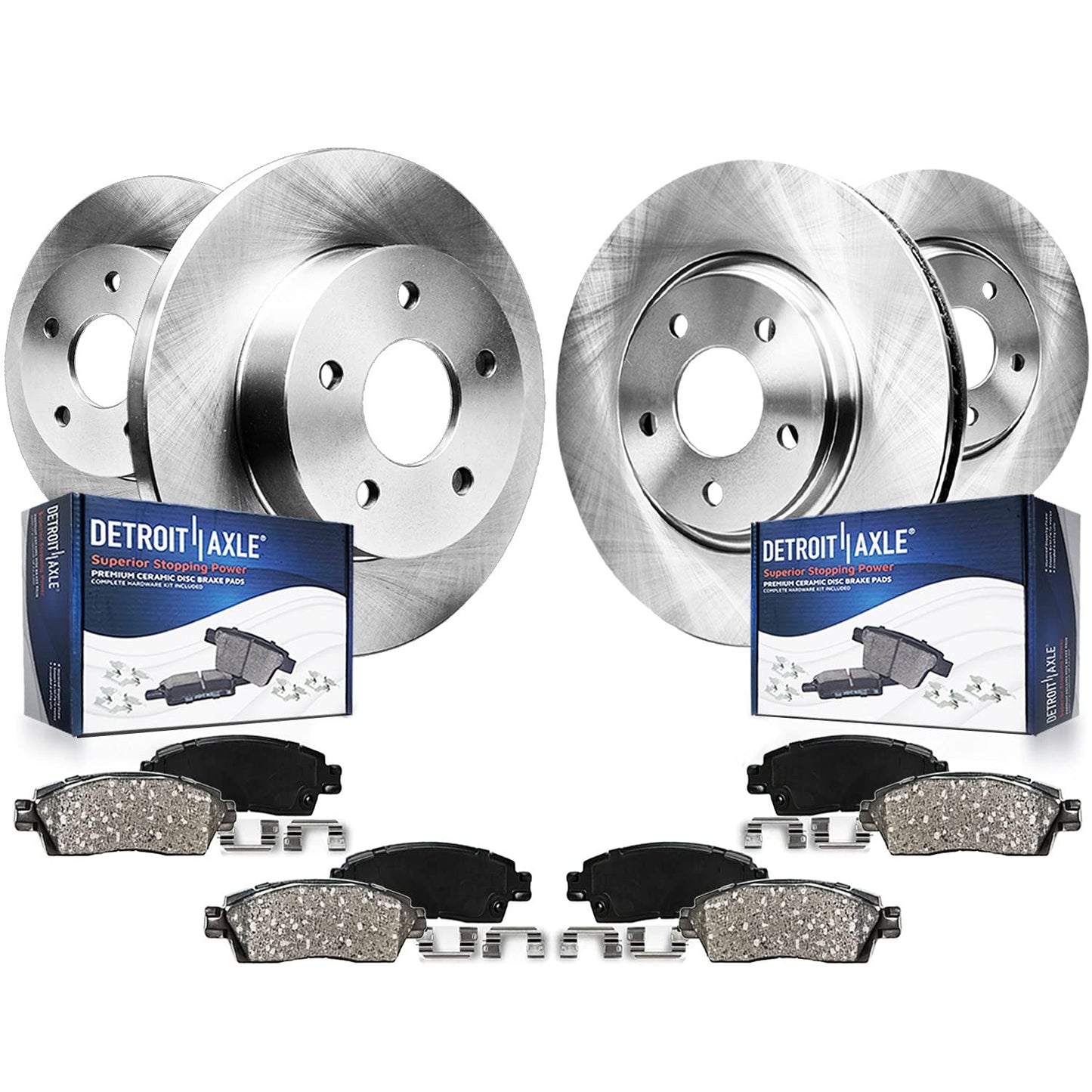 Detroit Axle - Brake Kit for 2000-2004 Toyota Avalon 2001 2002 2003 Disc Brake Rotors Ceramic Brakes Pads Front and Rear Replace
