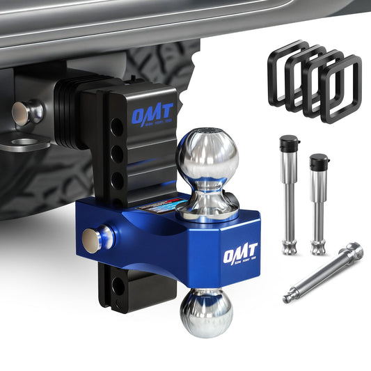 Orion Motor Tech Adjustable Trailer Hitch, Fits 2 in Receiver 6 in Drop & Rise Hitch, 12500 LBS GTW, Class 3, 4 Hitch, Heavy Dut