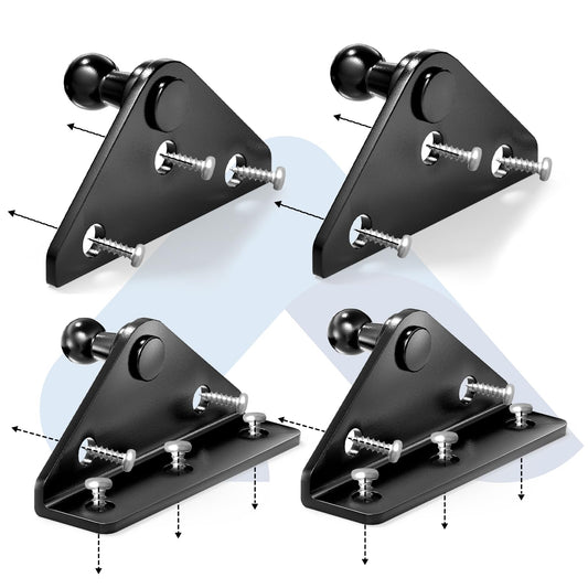 ARANA 10???? Gas Struts Mounting Bracket, 4PCS Ball Stud Mounts Brackets for Universal Lift Supports Shocks Spring with 20 Screw