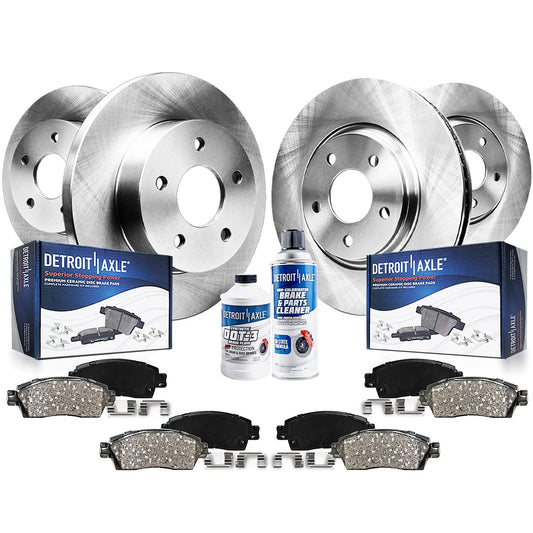 Detroit Axle - Brake Kit for 03-11 Honda Element Disc Brake Rotors 2003 2004 2005 2006 2007 2008 2009 2010 2011 Replacement Cera