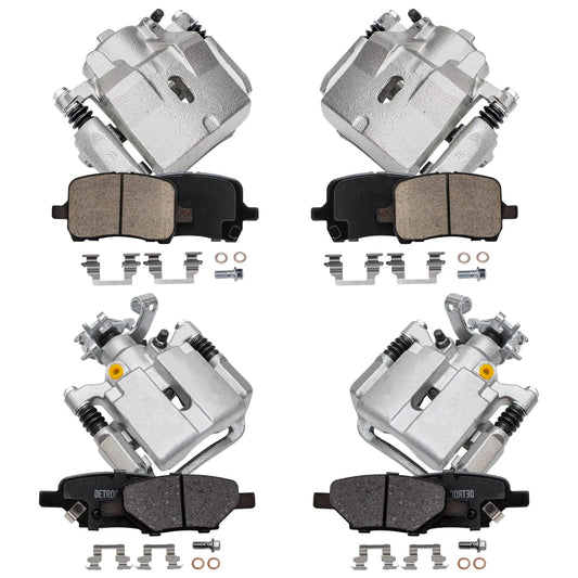 Detroit Axle - Front & Rear Brake Kit for 2004-2005 2009-2012 Chevy Malibu, 2006-2010 Pontiac G6, 2007-2009 Saturn Aura, Ceramic