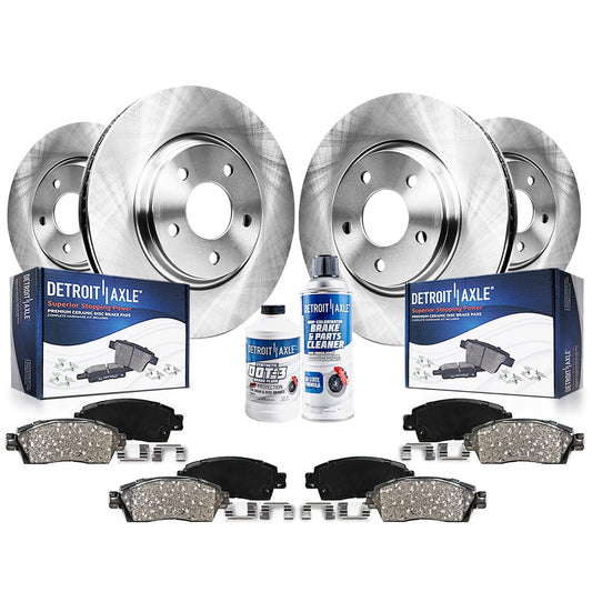 Detroit Axle - Brake Kit for 2007 2008 2009 2010 2011 Ford Mustang, Disc Brake Rotors Ceramic Brakes Pads w/Hardware Front & Rea