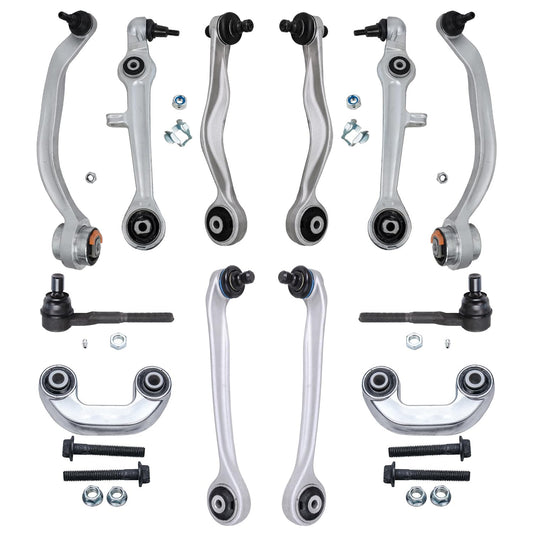 Detroit Axle - 12pc Front End Suspension Kit for Audi A4 A6 Quattro Volkswagen Passat, Upper & Lower Control Arms w/Ball Joint O
