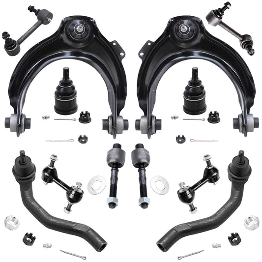 Detroit Axle - 12pc Front End Kit for 04-08 Acura TSX, 03-07 Honda Accord, Upper Control Arms Lower Ball Joints Tie Rods Front a