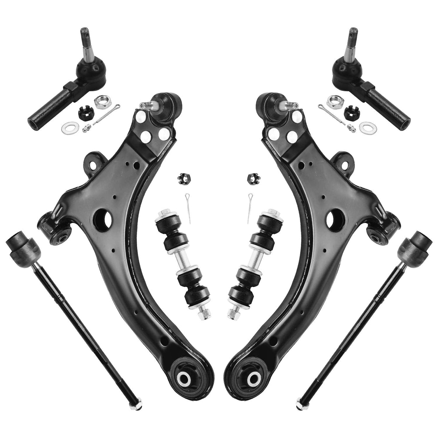 Detroit Axle - Front 8pc Suspension Kit for Chevrolet Impala Buick Allure LaCrosse Century Regal, 2 Lower Control Arms w/Ball Jo
