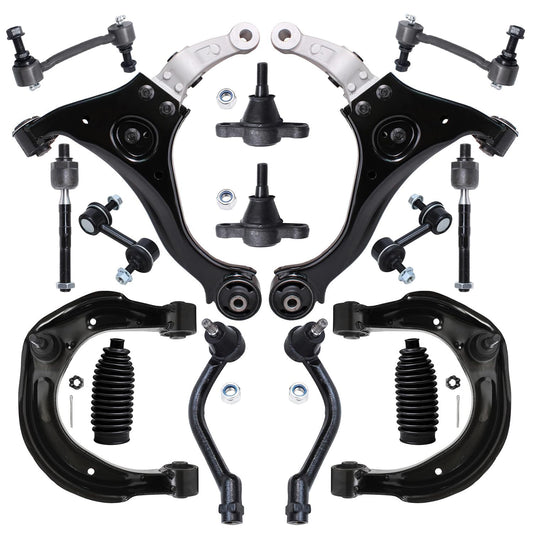 Detroit Axle - Front End 16pc Suspension Kit for 2006 2007 2008 Hyundai Sonata, 4 Control Arms 4 Tie Rods 2 Ball Joints 4 Front