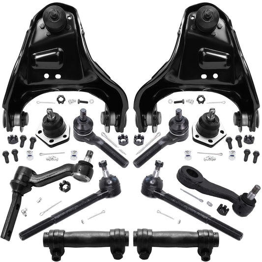Detroit Axle - 4WD Front End 12pc Suspension Kit for Chevy Blazer S10 GMC Jimmy Sonoma, 2 Upper Control Arms 2 Lower Ball Joints