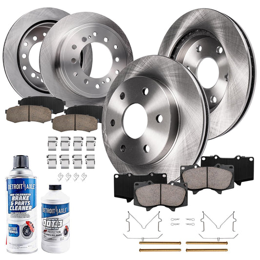 Detroit Axle - Brake Kit for 01-07 Toyota Sequoia Disc Brake Rotors 2001 2002 2003 2004 2005 2006 2007 Ceramic Brakes Pads Front